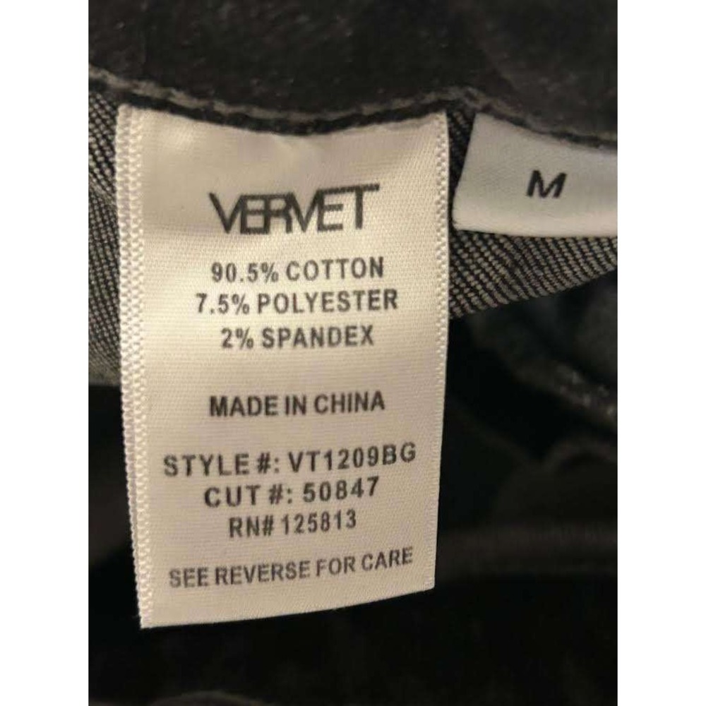 Vervet Los Angeles Black Denim Pencil Skirt Button Fly Size M 90s Minimalist - Picture 3 of 7